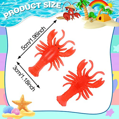 20 Pcs Mini Lobster Claw Crawfish Boil Party Supplies Soft TPR Lobster Food Models Fake Crawfish Party Decorations for Early Education Teaching Aids, Pendants, Party Shooting Props,Sea Creature Models