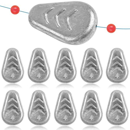 5/10 Pack No Roll Sinker Lead Fishing Weights Catfish Sinkers Coin Disc Weight Snagless Flat Inline Sinker for Catfishing Rig Bank River Surf Fishing Saltwater - color: 4 Ounce - 10 Pack
