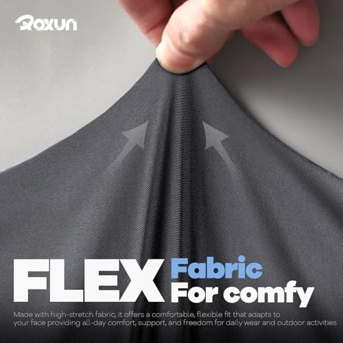 ROXUN Neck Gaiter, 4 Pack Summer Cooling Breathable Face Mask for Outdoors | Stretch Moisture Wicking, UPF 50, Wind Dust UV Protection, Unsiex - color: Black+gray+white+army Green