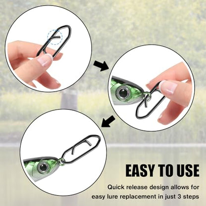 Speed Clips for Fishing Lures, Fishing Speed Clips, Fishing Snaps Saltwater, Freshwater Stainless Steel, Fishing Quick Clips, Fishing Clips Quick Change - color: Medium