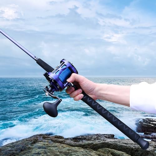 Sougayilang Spinning Rods, Strong Carbon&Glass Composite Fishing Pole with Stainless Steel Line Guides for Catfish- 7'0" - color: Purple-1Pack