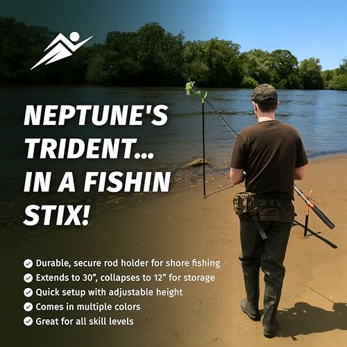 FISHIN' STIX Ready to Fish Kit - Includes 30" Rod Holder, All Terrain Stand Tripod and Bite Alarm - style: Orange