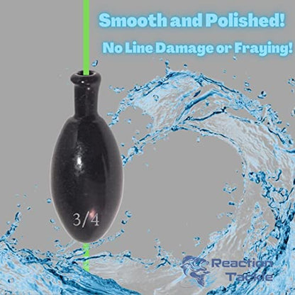 Reaction Tackle Tungsten Punch Weights for Bass Fishing - Heavy Cover Punch Rig Sinkers - Size Stamped Freshwater and Saltwater - color: Black, size: 1 Oz (4-Pack)