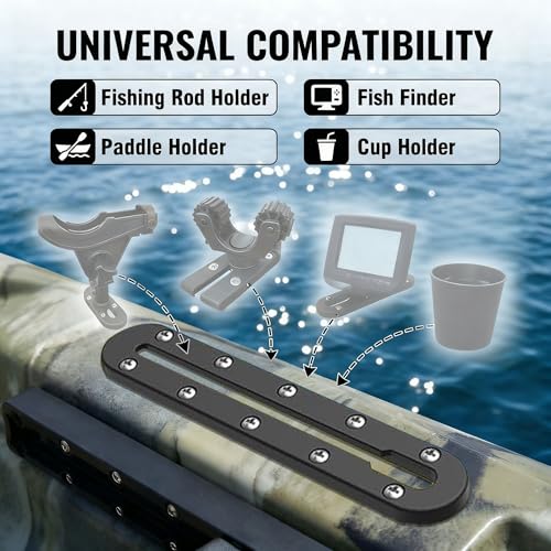 Kayak Track Rail - Low Profile Design for Fishing Rod,Cup Holders and Paddle Holders | High-Strength Nylon & Stainless Steel 304 | Kayak Accessories Mount Track & Rail System for Kayak - style: 9inch,2pcs