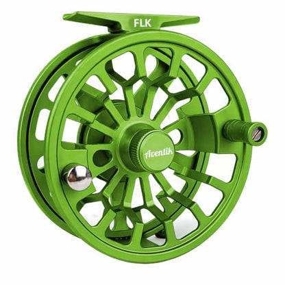 Aventik FLK Fly Fishing Reel Aluminum Trout 3/5, 5/7, 7/9wt Large Arbor Freshwater Fly Reel - size: 5/7wt, style: Green-without Line