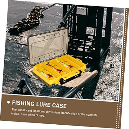 KICHOUSE 2Pcs Fishing Lure Container Double Sided Drain Bait Storage Case Portable Fishing Tackle Organizer High Grade Material Translucent Lid for Easy Identification