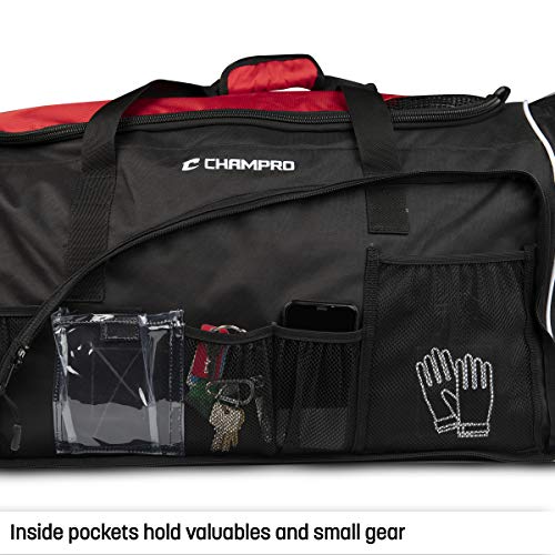 CHAMPRO Varsity Football Equipment Bag With Shoulder Carry Strap, Laundry and Helmet Bags - color: NAVY