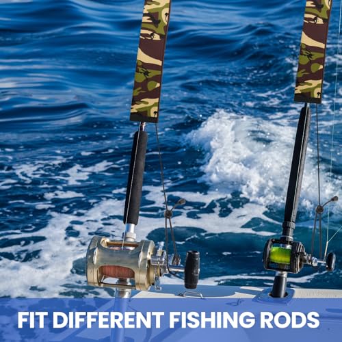 Neoprene Camo Fishing Rod Sleeves,Fishing Pole Sleeves,Fishing Rod Socks | UV Resistance,Puncture Resistant, Protect Casting, Spinning, Trolling Fishing Rods, Storage, tangled-free,75in,68in,60in - color: Green camo, size: 60"