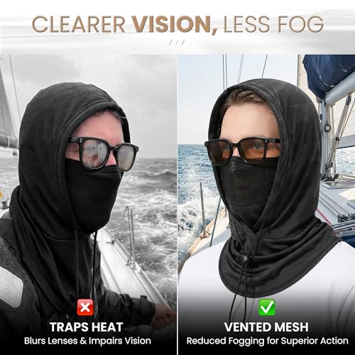 YANIKY Summer Cooling Balaclava with Breathable Holes, Sun UV Protection Face Mask for Running, Cycling, Fishing, Men & Women - color: Black & Dark Gray Camo Set
