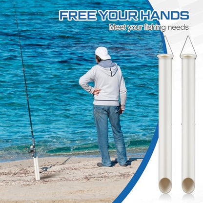 DoubleFill Tubular Sand Spikes for Surf Fishing PVC Surf Shore and Beach Fishing Rod Holder Sand Spike for Beaches, Rivers and Sandy Beaches