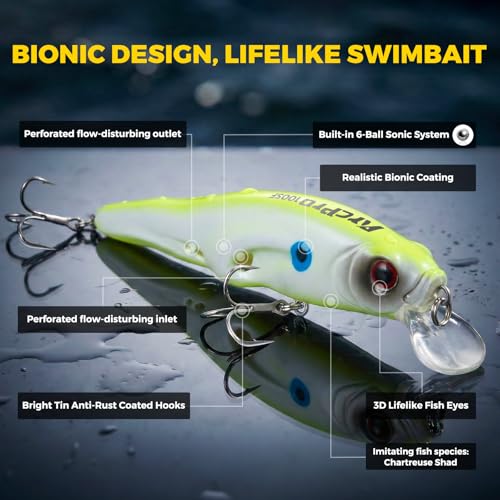 Topwater Fishing Lures -Hard Swimbait,3 8/9in 1/2oz Floating Lure with Hollow Cavity for Scent Attractant, for Bass,Pike,Trout,Freshwater & Saltwater - color: Chaetodontidae