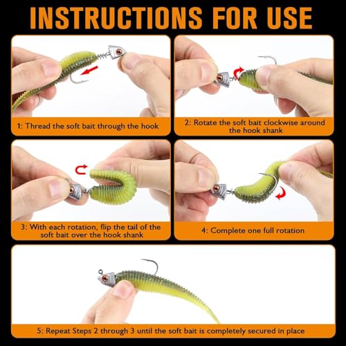 Dovesun 15pack Screw Lock Swimbait Jig Heads 2X Strong High-Carbon Steel Bass Fishing Jigs with 3D Eyes, jig Heads for Fishing Saltwater Freshwater Walleye Trout Crappie 1/8 1/5 1/4 3/8 oz - size: 1/4oz-15Pack