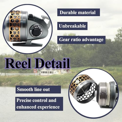 SUFFUSE Fishing Rod, Portable Catapult Lure Fishing Tools, Saltwater and Freshwater Great Gear for Traveling - color: Package B