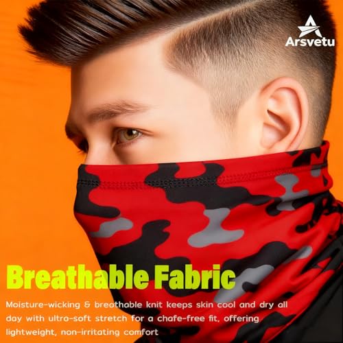 Neck Gaiter 6 Pack UV Protection Cooling Hiking Face Cover MenWomen - color: Multicoloured 06
