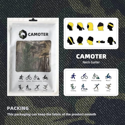 Camo Face Mask & Neck Gaiter - UV Sun Protection, Cooling for Men & Women - Hunting, Fishing, Cycling, Hiking - color: Camo B