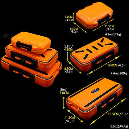 Waterproof Fishing Lure Box Spoon Hooks Baits Storage Tackle Box Containers for Casting Fishing Fly Fishing,Large/Medium/Small Lure Case - color: Orange-Large