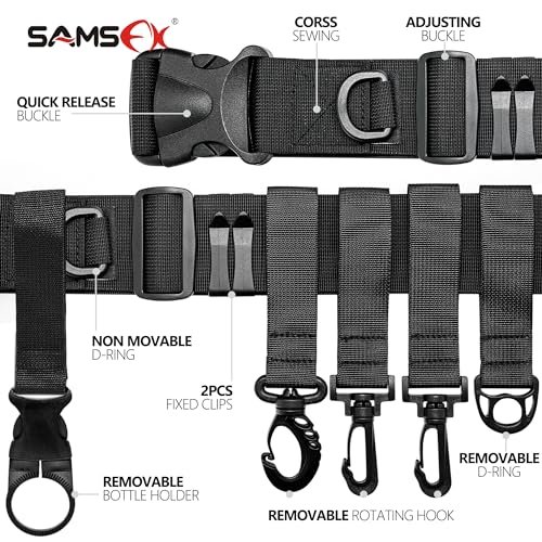 SAMSFX Adjustable Fishing Wader Belt Wading Belts for Surf Casting Kayak Fishing Accessories Waders Straps - color: Black - Only 2" Wader Belt