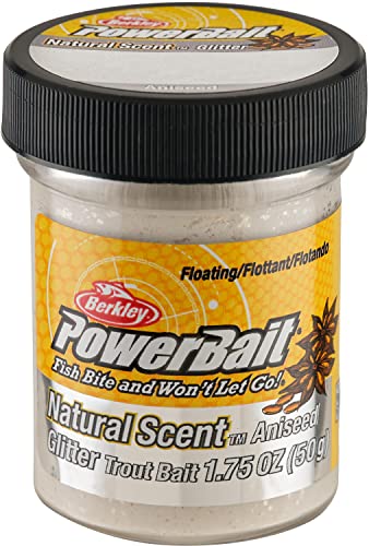 Berkley PowerBait Natural Glitter Trout Fishing Dough Bait - color: White - Aniseed Scent, style: Fishing-attractants