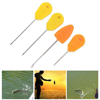 Carp Fishing Bait Needles, Portable Baiting Drill Stringer Hook Needles Set Hair Rigs Making Tool (4Pcs)
