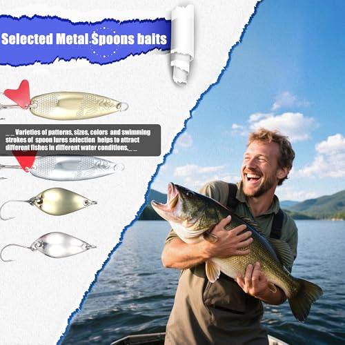 EXAURAFELIS Fishing Lures Tackle Kit, Mixed Hard & Soft Baits Metal Spoons Fishing Accessories for Bass Trout Pike Freshwater Saltwater Fishing - color: 84pcs
