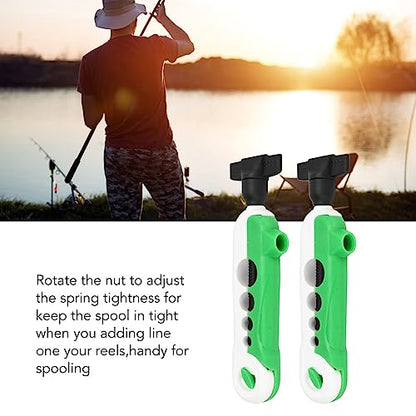 Tyenaza 2PCS Mini Line Spooler, Portable Adjustable Fishing Line Spooler Fishing Line Winder Machine Mini Bobbin Reel Accessories - color: White Green