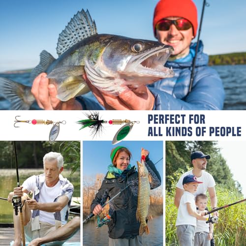 Rooster Tail Fishing Lures – Inline Spinner Baits Kit for Trout, Bass & Salmon – Effective in Freshwater, Streams & Fast Currents - color: 10pcs-style B