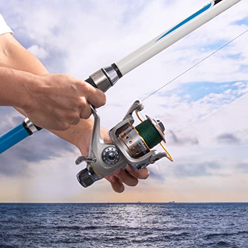 Yoshikawa Baitfeeder Spinning Reel Fishing 5.5:1 11 High Power Stainless Ball Bearings 30Lb Drag Right Left Hand Saltwater Freshwater Reversible Front Rear Drag Live Liner 3000-6000 - style: Cy-5000