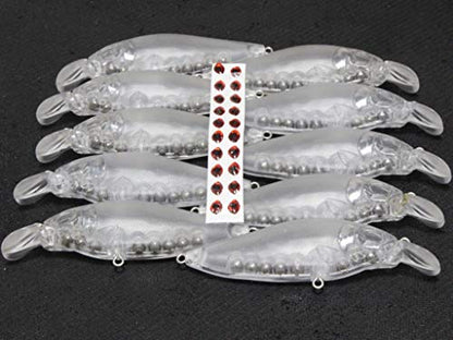 Blank Unpainted Minnow Crankbait Topwater Lipless Jerkbait Fishing Lures - color: UPC735P10