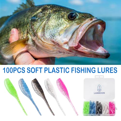 100pcs Crappie Lures Kit, Crappie Jig Heads and Crappie Baits Soft Plastic Fishing Lures for Crappie - color: 100Pcs Crappie lures