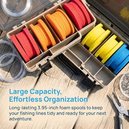 10pcs 3.95 Inch Large Fishing Spool Line Holder Spool for Fishing Rig Sturdy Foam Material Easy to Use Storage for Random