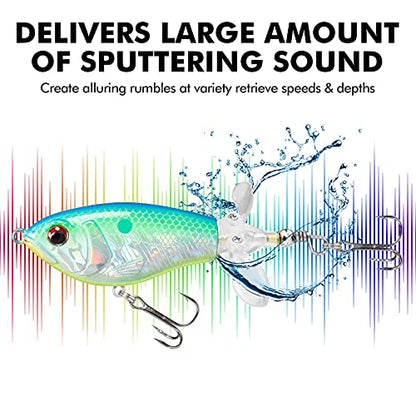 TRUSCEND Popobait Easy Catch Fishing Lures with BKK Hooks, Instant Startup, Longer Cast, Balanced Spray/Sound/Swim, Plopper Topwater Lures for Bass, Trout, Pike, Walleye, Freshwater Saltwater Fishing - color: A-3",0.3oz
