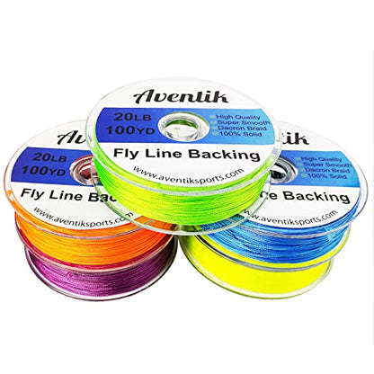 Aventik Dacron Braided Fly Line Backing 100Y/200Y 20LB/30LB - color: Yellow, size: 30LB,100YARD