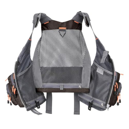 Gonex Fly Fishing Vest for Men Women, Comfortable Adjustable Fishing Vest with Multi-Pockets Reflective Stripes - color: Dark Brown