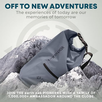 Earth Pak Waterproof Dry Bag with Zippered Pocket - Waterproof Dry Bag Backpack Keeps Gear Dry - color: Gray, size: 30L