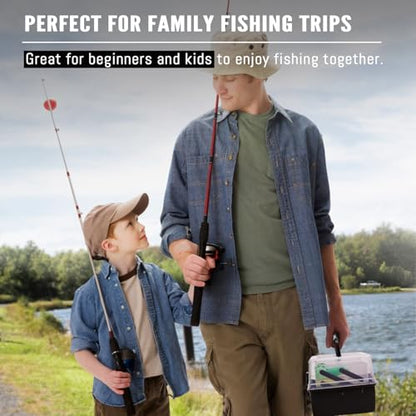 448-Pcs Fishing Lures Kit – Complete Large 3-Layer Tackle Box Set with Hooks, Weights, Bobbers, Pliers, Rigs, Leaders & Accessories for Men, Kids, Beginners, Gear gift choice for Fathers Day - color: 448PCS-Black