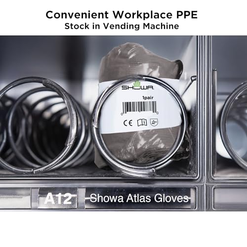 SHOWA Atlas 620 Double-Dipped PVC Chemical Resistant Gloves, Rough Finish Grip, Seamless Cotton Liner - size: XX-Large, style: Vending 12-pack