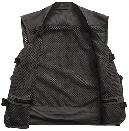 Frigatebird Men's Mesh Fishing Vest Multi Pockets Photography Outdoor Jacket, XL-US