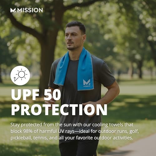 MISSION Max Plus Cooling Towel- Soft, Durable Microfiber - Cools Up to 3 Hours - UPF 50 Sun Protection - Machine Washable - color: Honey Dew
