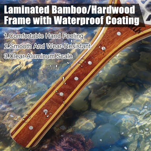 Aventik Fly Fishing Landing Trout Fishing Wooden Net with Magnet Release Soft Rubber Net Bag Catch & Release Great Protection for Fish - style: Standard Handle/Standard Hole Net With Magnet