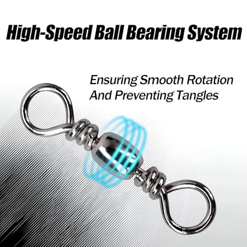 Copper Ball Bearing Swivels Cross Line Swivels Silver FS/ZH-02(10#,100pcs) | for Saltwater Freshwater,Fishing Swivel Tackle,for Lure Line,and Leader Connections