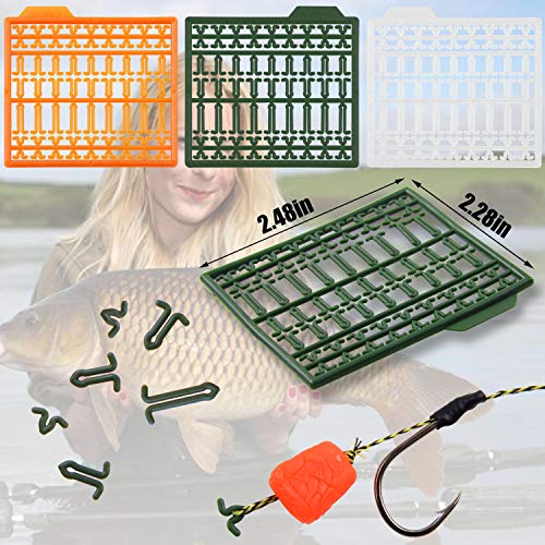 Carp Fishing Hair Rigs Kit,18pcs Braided Thread Boilies Carp Rigs with 3 Extender Boilie Bait Stops and Stringer Needle - color: 18pcs Carp Rigs +3 Boilie Bait Stops+4 Bait Needle