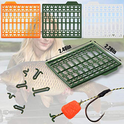Carp Fishing Hair Rigs Kit,18pcs Braided Thread Boilies Carp Rigs with 3 Extender Boilie Bait Stops and Stringer Needle - color: 18pcs Carp Rigs +3 Boilie Bait Stops+4 Bait Needle