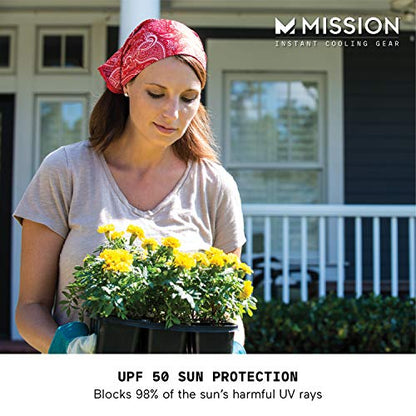 MISSION Cooling Bandana - Lightweight & Breathable - Cools Up to 2 Hours - UPF 50 Sun Protection - Machine Washable - color: Usa