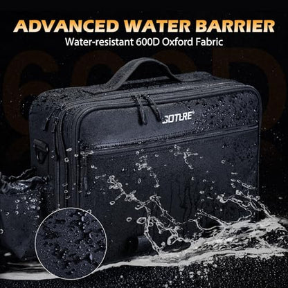 Goture Fishing Reel Case - Hard Shell Storage Bag with Adjustable Dividers | Modular dividers for custom fit 600D water-resistant fabric & EVA padding Integrated rod straps & quick-access pockets
