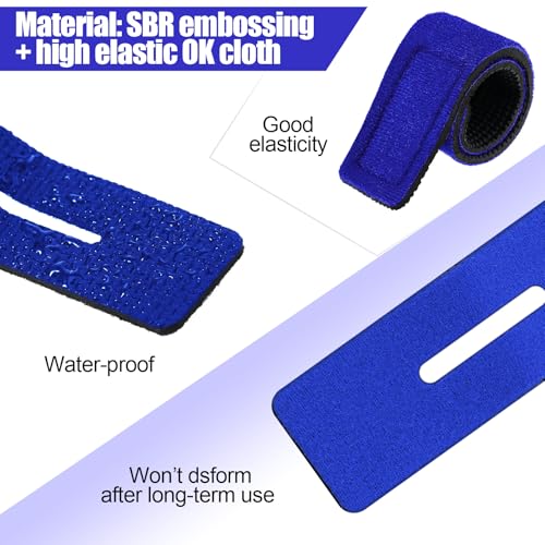 Sumind 12 Pcs Fishing Rod Straps Ties, Fishing Pole Belts Stretchy Straps, Elastic Tackle Ties Cable Holders Fit for Casting Rods, Spinning and Fly - color: Blue