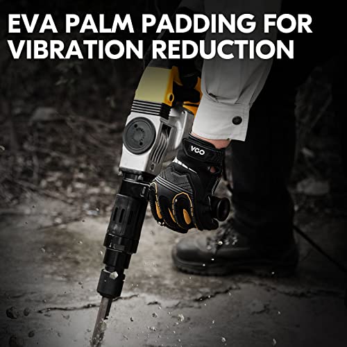 Vgo... 1-Pair Heavy Duty Synthetic Leather Work Gloves, Impact Protection Mechanic Gloves, Rigger Gloves, Vibration Reduction, Touchscreen Capable (Size S, Black, SL8849) - color: Black-regular, size: Small (1 Pair)