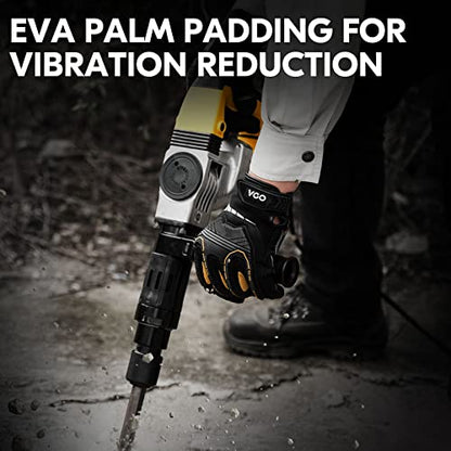 Vgo... 1-Pair Heavy Duty Synthetic Leather Work Gloves, Impact Protection Mechanic Gloves, Rigger Gloves, Vibration Reduction, Touchscreen Capable (Size S, Black, SL8849) - color: Black-regular, size: Small (1 Pair)