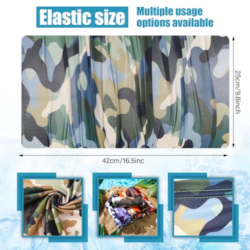 SATINIOR Summer Camo Neck Gaiter UV Protection Cooling Face Mask Sun Hood Bandanas for Men Women Sunscreen Breathable Bandana - style: Novel Camo