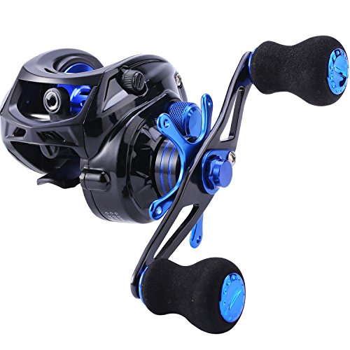 Sougayilang Baitcasting Reel, 7.0:1 Gear Ratio Super Smooth Power, 9 + 1 Shielded Ball Bearings Anti-Corrosion Baitcaster Reel Fishing Reel - color: Left Handed - 7.0:1