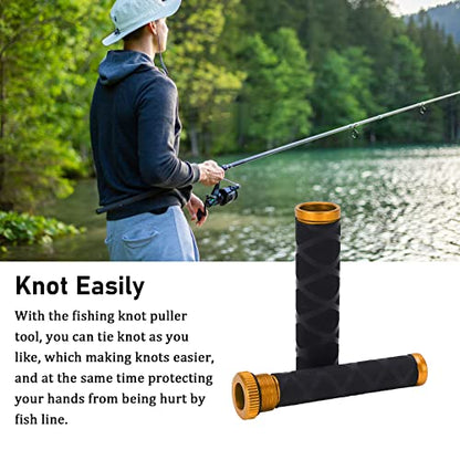 OUKENS Fishing Line Dragger, Fishing Knot Puller Tool Assist Fishing Line Knotting Device Tension Line Dragger for Fishing - color: Gold